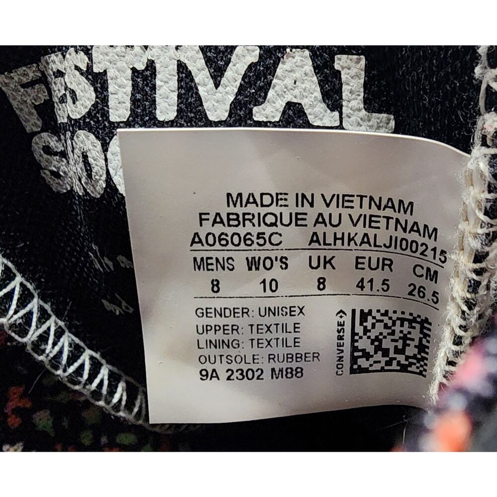 Converse Chuck Taylor All Star High Festival Embroidered Fruits Florals Size 10 - Picture 11 of 11